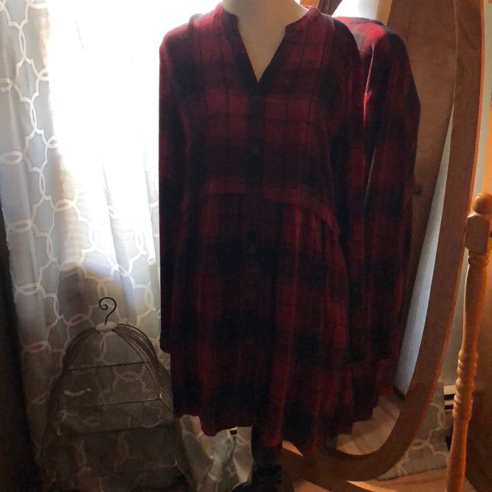 Flannel shirt dress